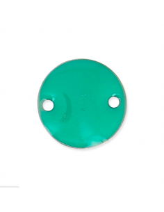 Charm connettore smaltato blu zircon con rifiniture...