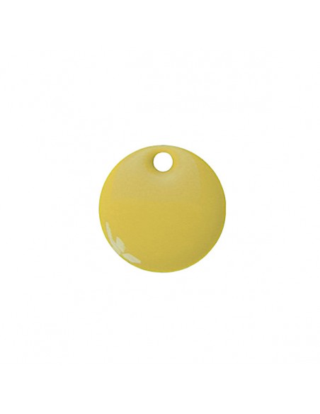 Placchetta smaltata su entrambi i lati senape 13 mm, x 1