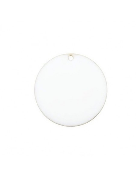 Placchetta smaltata su entrambi i lati bianco ottico 20 mm, x 1