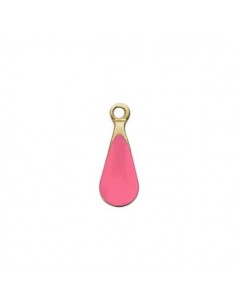 Piccolo charm goccia smaltata su entrambi i lati rosa...