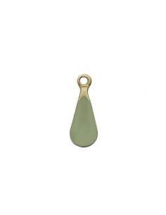 Piccolo charm goccia smaltata su entrambi i lati verde...