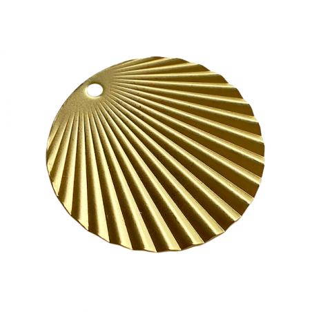 Charm disco piatto tondo ondulato dorato matt 37 mm, x 1