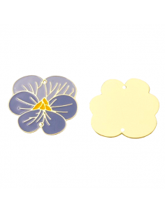 Charm connettore grande viola del pensiero 30 mm, x 1