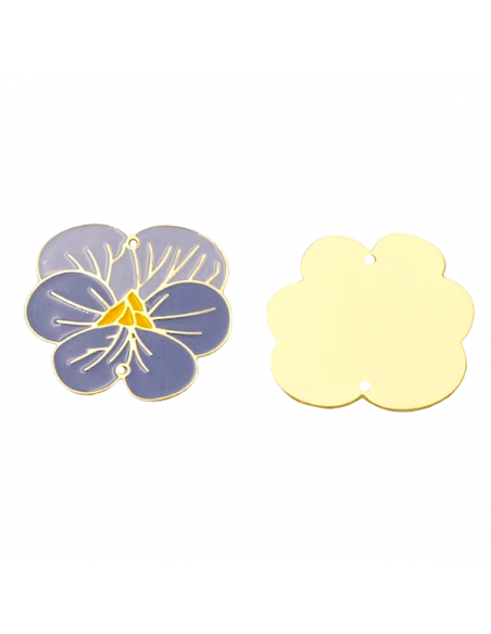 Charm connettore grande viola del pensiero 30 mm, x 1