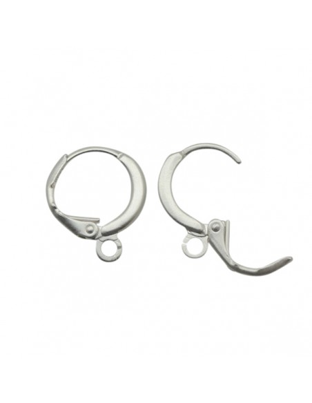 Orecchino a cerchio chiuso argento matt con anellino 12 mm, una coppia