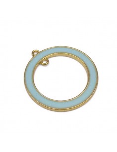 Charm tondo connettore dorato con smaltatura solo su da...