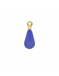 Piccolo charm goccia smaltata su entrambi i lati blu...