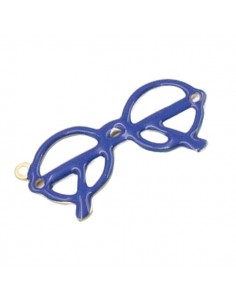 Charm connettore occhiali tondi smaltati blu su entrambi...