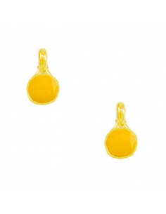 Piccolo charm pendente dorato con smaltatura gialla  nel...