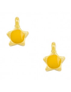 Piccolo charm pendente dorato stella con smaltatura...