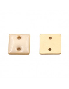 Charm piccola placchetta connettore quadrata dorata...
