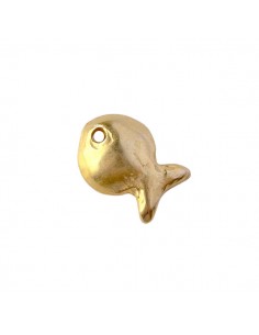 Charm pendente dorato pesciolino cicciotto circa 18x13...
