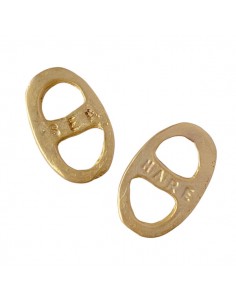 Charm connettore dorato matto con scritta 36x22mm, x 1