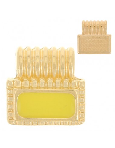 Charm rettangolare con smaltatura centrale...