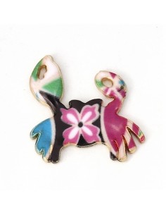 Charm dorato smaltato su un solo lato granchio 19x19mm, x 1
