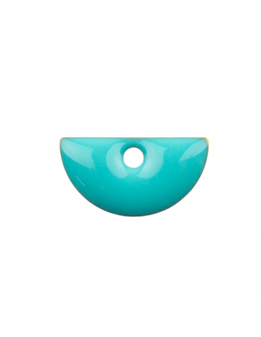 Charm  smaltato turchese mezzaluna 15x8mm, x 1