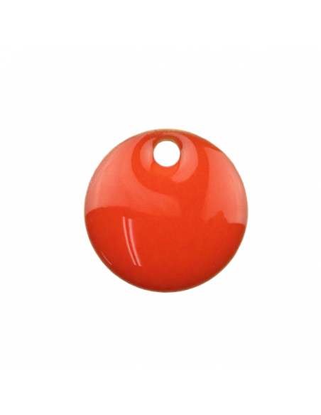 Placchetta smaltata su entrambi i lati arancio intenso 13 mm, x 1