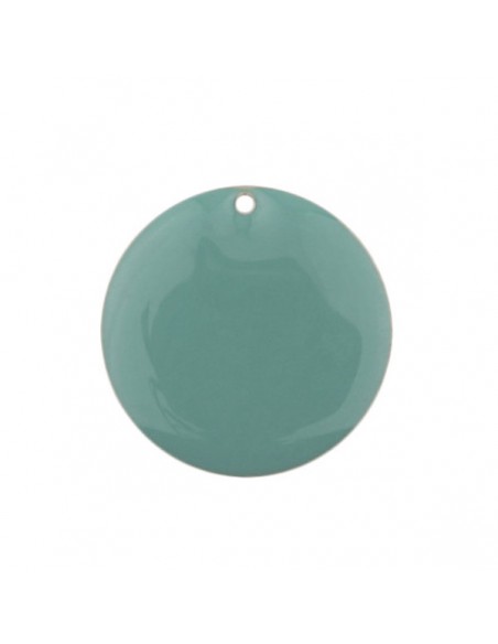 Placchetta smaltata su entrambi i lati verde glauco 20 mm, x 1