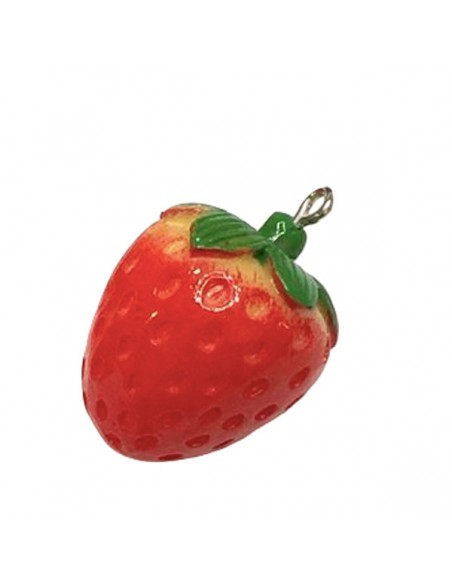 Charm in resina fragola circa 28 mm, x 1