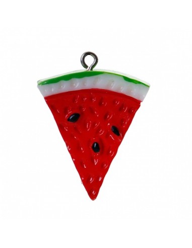 Charm in resina fetta di cocomero 35x22 mm, x 1