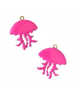 Medusa smaltata fuxia su entrambi i lati 24x19 mm, x 1