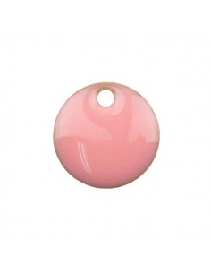 Placchetta smaltata su entrambi i lati rosa nudo 13 mm, x 1