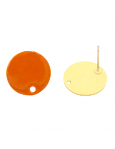 Orecchini a perno disco tondo rame 14 mm, una coppia