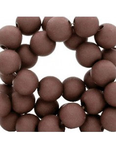 Confezione da 40 perline in acrilico opaco color caffè 8 mm