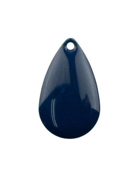 Charm goccia smaltata su entrambi i lati color blu notte 21x13 mm, x 1
