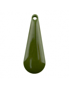 Charm lunga goccia smaltata su entrambi i lati verde...