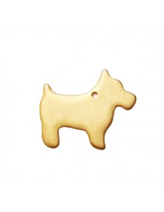 Charm  dorato satinato siluette cane 35x29mm