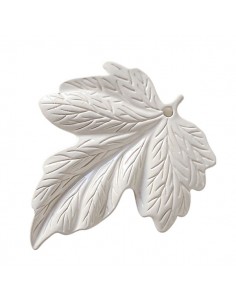 Grande Charm foglia smaltata bianco latte 60x50 mm, x 1