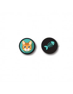 Coppia di cabochons in legno collezione "Cat lover" 12...