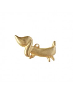 Charm dorato satinato bassotto 33x19 mm, x1