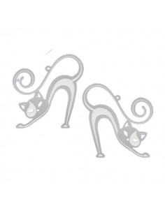 Coppia di Charms in acciaio inossidabile gattini...