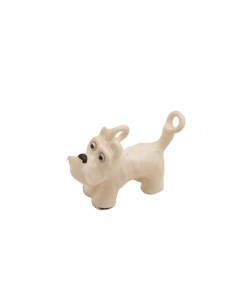 Charm connettore Fox Terrier in 3D smaltato bianco 14x12...