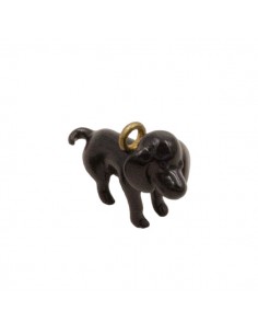Charm cocker nero in 3D smaltato 16x11mm, x 1