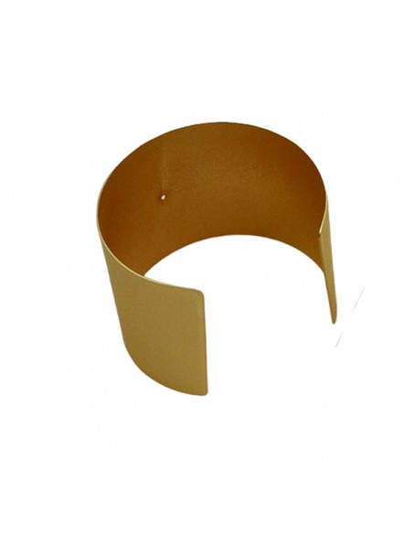 Bracciale bangle dorato satinato regolabile alto 54 mm con forellino centrale