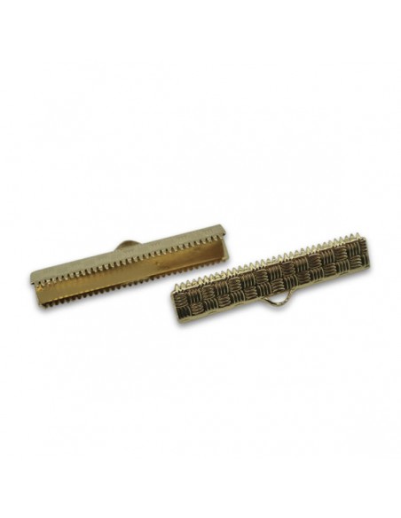 Terminale da stringere 30 mm oro rosa ,x2