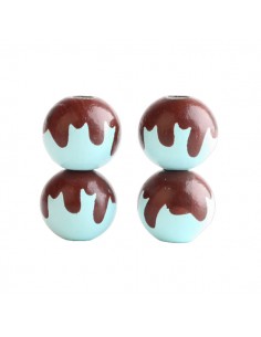 Confezione di 4 simpatiche perline azzurre con cioccolato...