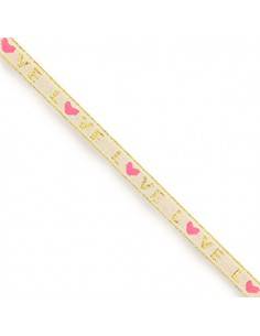 Nastro in poliestere bianco latte con scritta love 10mm,...