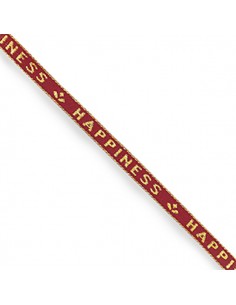 Nastro in poliestere bordeaux con scritta Happiness 10mm,...