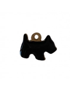 Charm smaltato su entrambi i lati cagnolino 15x11 mm, x 1