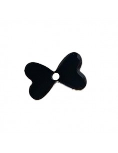 Charm smaltato nero su entrambi i lati fiocchetto 18x12...