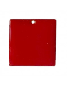 Charm quadrato smaltato su entrambi i lati rosso 25 mm, x 1