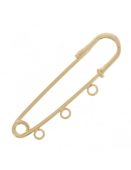 Pin o spilla da balia dorata 50 mm con 3 anelli x 1