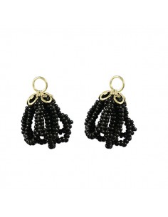 Coppia di charms con perline nere effetto nappina...