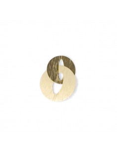 Coppia di Charms dorati con effetto rigato, cerchi...
