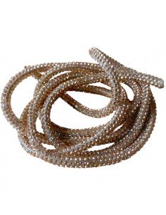 Cordonino tubolare con base oro rosa tempestato da micro...