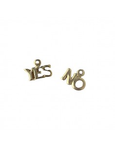Coppia di micro Charms "Yes" e "No" 10x5 mm, una coppia